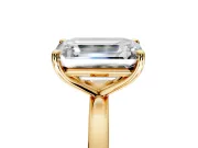 Oval and Emerald Cut Lab-Grown Diamond Toi et Moi Engagement Ring with Prong-Set Stones in Yellow Gold