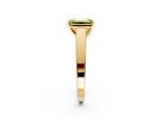 Solitaire Engagement Ring Setting for Fancy Yellow Emerald Cut Center with Tapered Split Shoulders and Prong Head in Yellow Gold