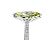 Solitaire Engagement Ring Setting for Fancy Yellow Marquise Center with Channel Accents and Prong Head in White Gold
