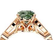 Solitaire Engagement Ring Setting for Fancy Green Cushion Cut Center with Marquise and Bezel Accents and Prong Head in Rose Gold