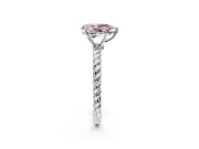 Solitaire Engagement Ring Setting for Fancy Pink Pear-Shaped Center with Plain Twisted Rope Band and Prong Head in Platinum