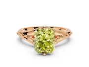 Solitaire Engagement Ring Setting for Fancy Yellow Radiant Cut Center with Milgrain Cathedral Band and Prong Head in Rose Gold