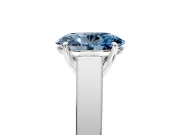 Solitaire Engagement Ring Setting for Fancy Blue Oval Center with Tapered Split Shoulders and Prong Head in Platinum