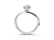 Solitaire Engagement Ring Setting for Pear-Shaped Center with Wide Knife Ridge Band and Prong Head in Platinum