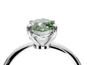 Minimalist Solitaire Engagement Ring Setting for Fancy Green Marquise Center with Thin Band and Prong Head in White Gold