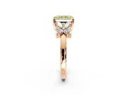Floral Engagement Ring Setting for Fancy Yellow Radiant Cut Center with Marquise Cluster Shoulders and Prong Head in Rose Gold