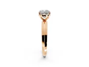 Solitaire Engagement Ring Setting for Cushion Cut Center with Wide Knife Ridge Band and Prong Head in Rose Gold