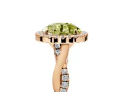 Halo Engagement Ring Setting for Fancy Yellow Round Cut Center with Twist Band and Prong Head in Rose Gold