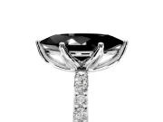 Solitaire Engagement Ring Setting for Fancy Black Marquise Center with Fine Pave Accents and Prong Head in Platinum