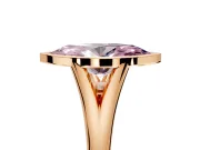 Solitaire Engagement Ring Setting for Fancy Pink Marquise Center with V Split Shank and Bezel Head in Rose Gold