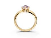 Tension Engagement Ring Setting for Fancy Pink Marquise Center with Wide Flat Band and Tension Head in Yellow Gold