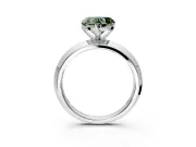 Solitaire Engagement Ring Setting for Fancy Green Heart-Shaped Center with Wide Knife Ridge Band and Prong Head in Sterling Silver