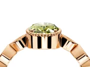 Vintage Station Engagement Ring Setting for Fancy Yellow Oval Center with Accents and Prong Head in Rose Gold