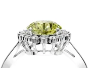 Starburst Halo Engagement Ring Setting for Fancy Yellow Round Cut Center with Flat Cathedral Band and Prong Head in White Gold