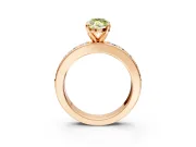 Solitaire Engagement Ring Setting for Fancy Yellow Marquise Center with Channel-Set Accents and Prong Head in Rose Gold