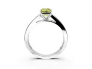 Solitaire Engagement Ring Setting for Fancy Yellow Emerald Cut Center with Princess Cut Channel Band and Prong Head in White Gold