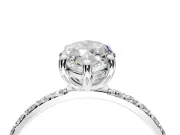 Solitaire Engagement Ring Setting for Marquise Center with Pave Accents and Prong Head in White Gold