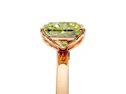 Solitaire Engagement Ring Setting for Fancy Yellow Radiant Cut Center with Thin Rounded Plain Band and Prong Head in Rose Gold