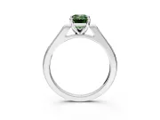 Solitaire Engagement Ring Setting for Fancy Green Emerald Cut Center with Channel Accents and Prong Head in Platinum