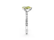Solitaire Engagement Ring Setting for Fancy Yellow Pear-Shaped Center with Fine Pave Accents and Prong Head in Platinum