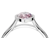 Solitaire Engagement Ring Setting for Fancy Pink Marquise Center with V Split Shank and Bezel Head in Sterling Silver