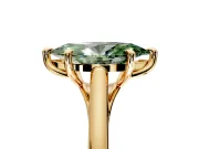 Solitaire Engagement Ring Setting for Fancy Green Marquise Center with Cathedral Band and Prong Head in Yellow Gold