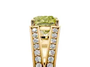 Split Shank Engagement Ring Setting for Fancy Yellow Cushion Cut Center with Pave Split Shank and Prong Head in Yellow Gold