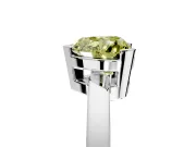 Solitaire Engagement Ring Setting for Fancy Yellow Heart-Shaped Center with Plain Band and Flat Tab Prong Head in Sterling Silver