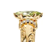Solitaire Engagement Ring Setting for Fancy Yellow Marquise Center with Filigree Accent Basket and Prong Head in Yellow Gold