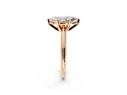 Solitaire Engagement Ring Setting for Marquise Center with Knife Ridge Band and Claw Prong Head in Rose Gold