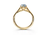 Solitaire Engagement Ring Setting for Fancy Blue Oval Center with Cathedral Band and Prong Head in Yellow Gold