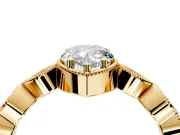 Vintage Station Engagement Ring Setting for Pear-Shaped Center with Accents and Prong Head in Yellow Gold