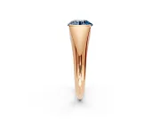 Tension Engagement Ring Setting for Fancy Blue Round Cut Center with Wide Tapered Band and Tension Head in Rose Gold