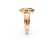 Solitaire Engagement Ring Setting for Fancy Green Marquise Center with Wide Band and Bezel Head in Rose Gold