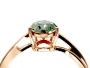 Solitaire Engagement Ring Setting for Fancy Green Pear-Shaped Center with Plain Bypass Twist Band and Prong Head in Rose Gold