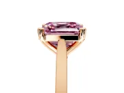 Solitaire Engagement Ring Setting for Fancy Pink Asscher Cut Center with Tapered Shoulders and Prong Head in Rose Gold