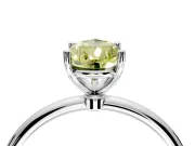 Solitaire Engagement Ring Setting for Fancy Yellow Pear-Shaped Center with Straight Thin Band and Prong Head in Platinum