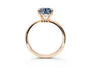 Minimalist Solitaire Engagement Ring Setting for Fancy Blue Round Cut Center with Thin Band and Prong Head in Rose Gold