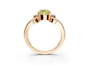 Solitaire Engagement Ring Setting for Fancy Yellow Cushion Cut Center with Twisted Band and Scroll Prong Head in Rose Gold