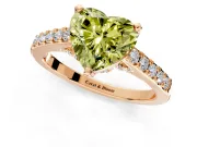 Solitaire Engagement Ring Setting for Fancy Yellow Heart-Shaped Center with Crossover Accents and Prong Head in Rose Gold