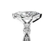 Solitaire Engagement Ring Setting for Marquise Center with Milgrain Bezel Accents and Prong Head in Platinum