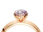 Solitaire Engagement Ring Setting for Fancy Pink Marquise Center with Wide Knife Ridge Band and Prong Head in Rose Gold