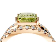 Solitaire Engagement Ring Setting for Fancy Yellow Princess Cut Center with Wide-Open Split Shank and Prong Head in Rose Gold