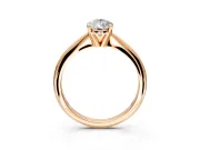 Solitaire Engagement Ring Setting for Pear-Shaped Center with Knife Ridge Band and Claw Prong Head in Rose Gold