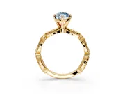 Solitaire Engagement Ring Setting for Fancy Blue Marquise Center with Marquise Panel Band and Prong Head in Yellow Gold