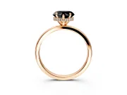 Hidden Halo Engagement Ring Setting for Fancy Black Heart-Shaped Center with Plain Band and Tall Prong Head in Rose Gold