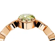 Milgrain Bezel Engagement Ring Setting for Fancy Yellow Pear-Shaped Center with Marquise Stations and Bezel Head in Rose Gold