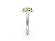 Floral Frame Engagement Ring Setting for Fancy Yellow Radiant Cut Center with Accent Clusters and Prong Head in Platinum