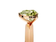Solitaire Engagement Ring Setting for Fancy Yellow Heart-Shaped Center with Wide Knife Ridge Band and Prong Head in Rose Gold