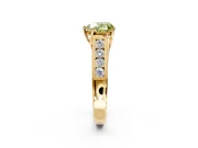 Solitaire Engagement Ring Setting for Fancy Yellow Heart-Shaped Center with Cathedral Channel Band and Prong Head in Yellow Gold